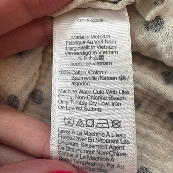 Madewell babydoll polka dot flutter sleeve cotton gauze mini tunic dress cream - Picture 9 of 11